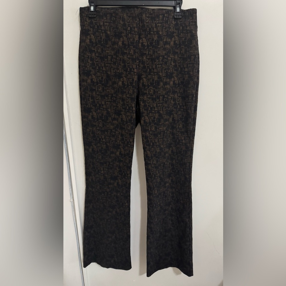 Joseph Ribkoff Black/Brown Ponte de Roma Flare Pants Women's Size 8